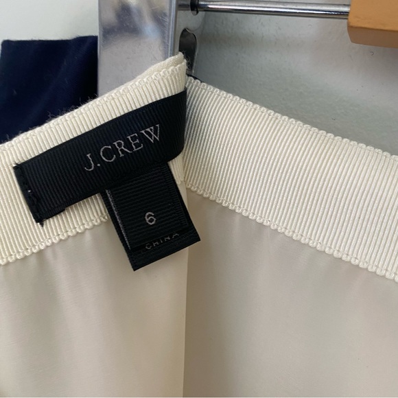 J. Crew Colorblock Wool Pencil Skirt Cream Black Size 4 Office Career - Picture 8 of 9